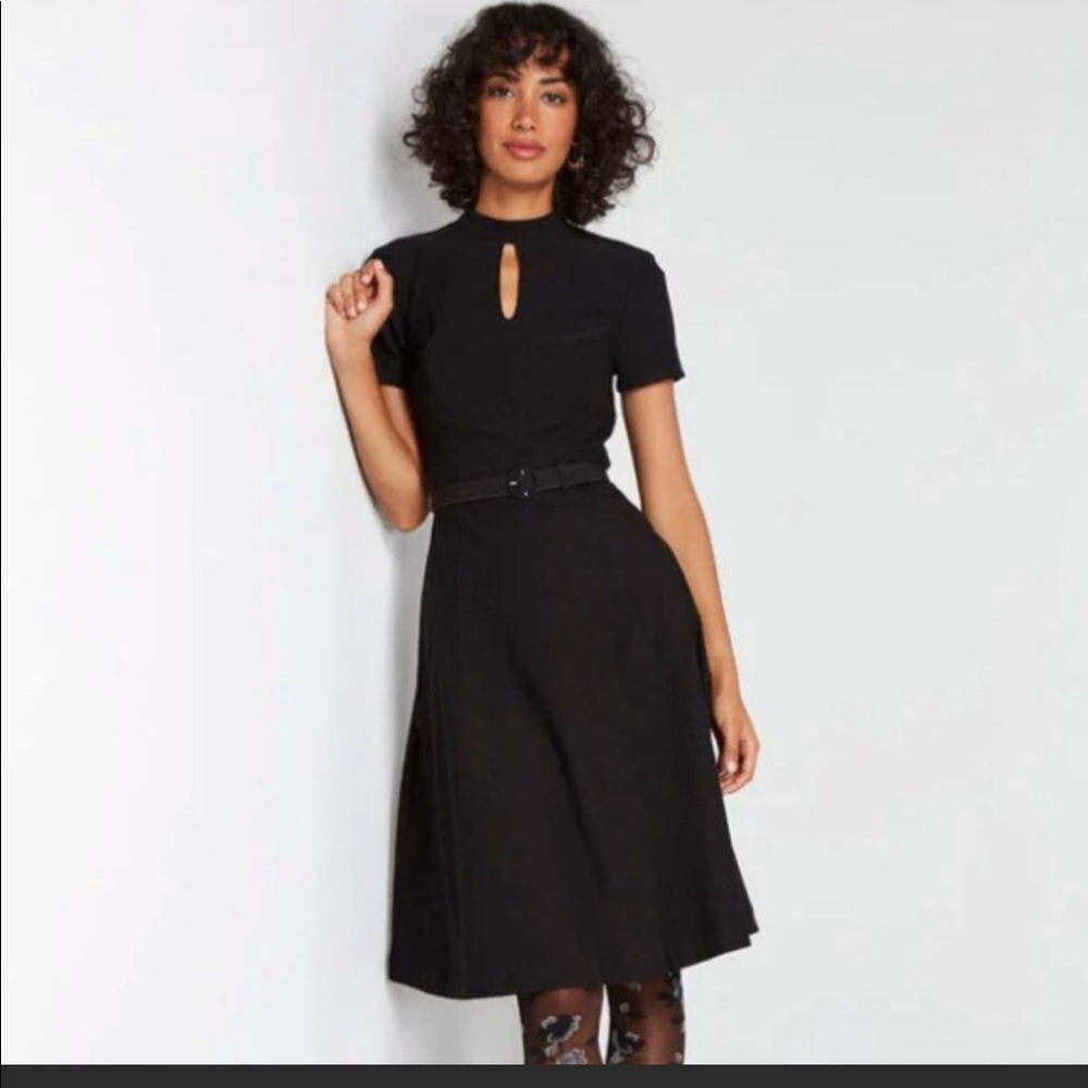 Modcloth “Most Motivated” Retro Black Dress NWT